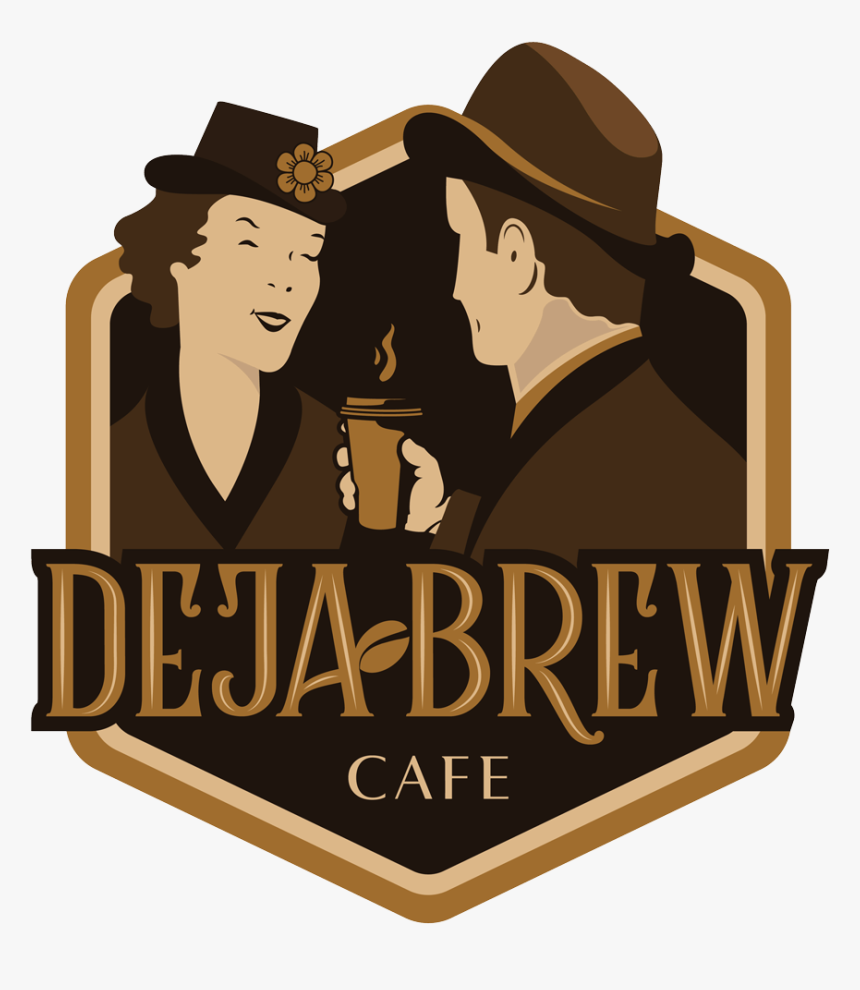 Deja Brew Cafe Logo Design - Graphic Design, HD Png Download