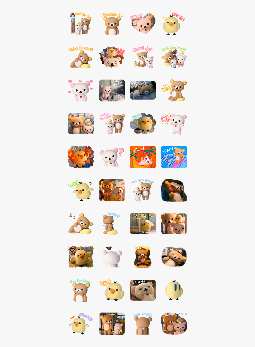 Rilakkuma And Kaoru Line Sticker Gif & Png Pack - Rilakkuma And Kaoru Stickers, Transparent Png