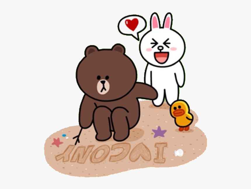 Brown Writes Png Line Sticker Love Animals Png Welovepictures - Love Brown And Cony Gifs, Transparent Png
