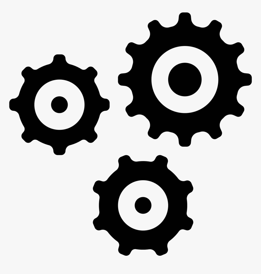 This Icon Has Three Gears In A Triangular Shape That - Gear Icon, HD Png Download