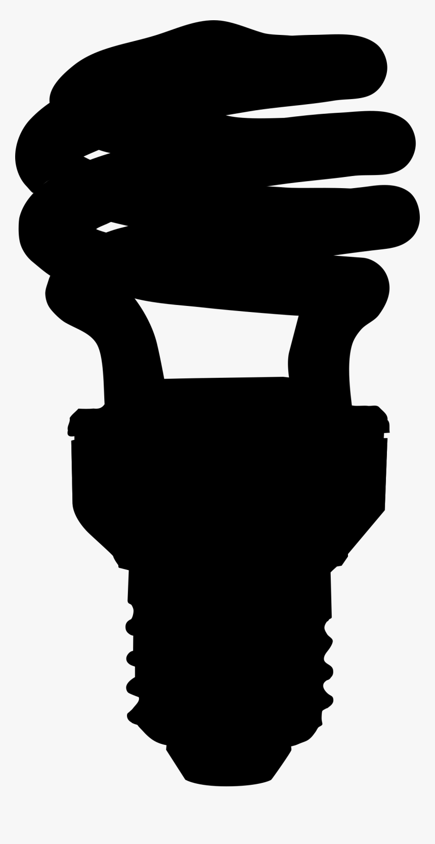 Cfl Bulb Silhouette Clip Arts - Led Bulb Silhouette, HD Png Download