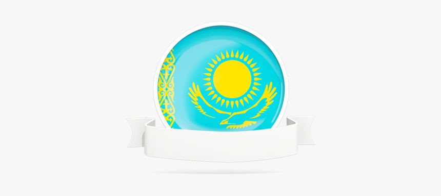 Flag With Empty Ribbon - Kazakhstan Flag, HD Png Download