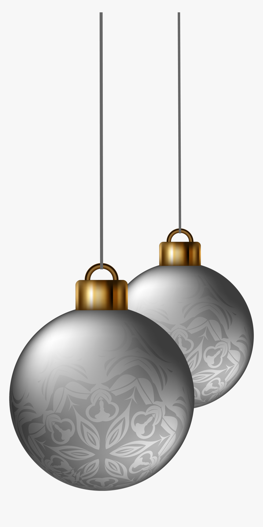 Clip Art Silver Christmas Balls - Silver Christmas Ornament Png, Transparent Png