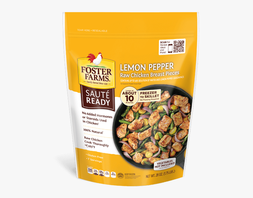 Saute Ready Lemon Pepper Chicken Breasts - Foster Farms Frozen Chicken Asian, HD Png Download