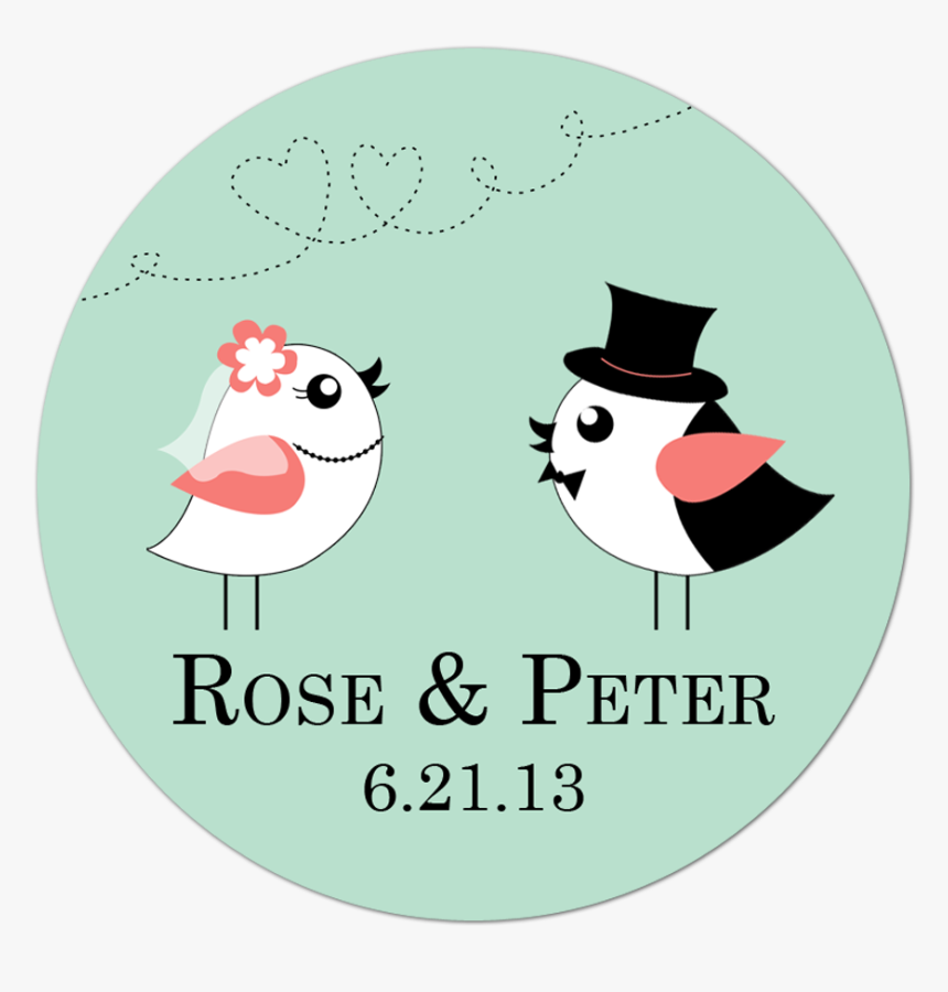 Bride And Groom Birds Personalized Sticker Wedding - Bride And Groom Birds, HD Png Download