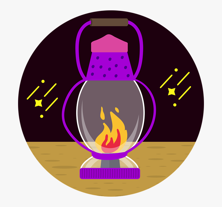 Lamp, Night, Oil, Light, Illumination, Fire - Circle, HD Png Download