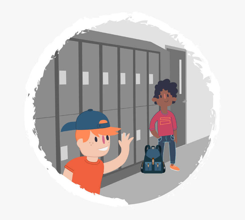 Transparent Kid With Backpack Clipart - Cartoon, HD Png Download