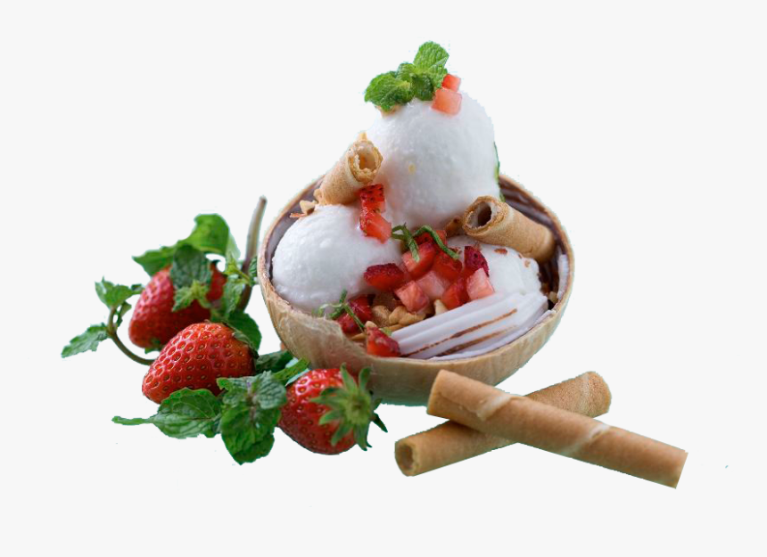 Ice Cream With Fresh Fruit - Ice Cream Fruit Png, Transparent Png