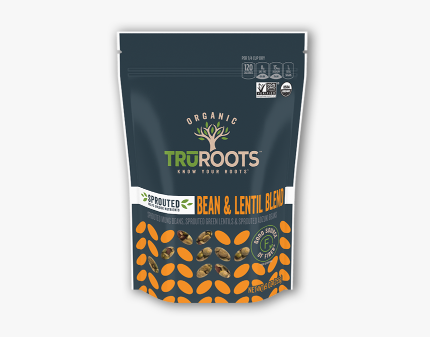 Organic Sprouted Bean & Lentil Blend - Truroots Organic Sprouted Quinoa, HD Png Download