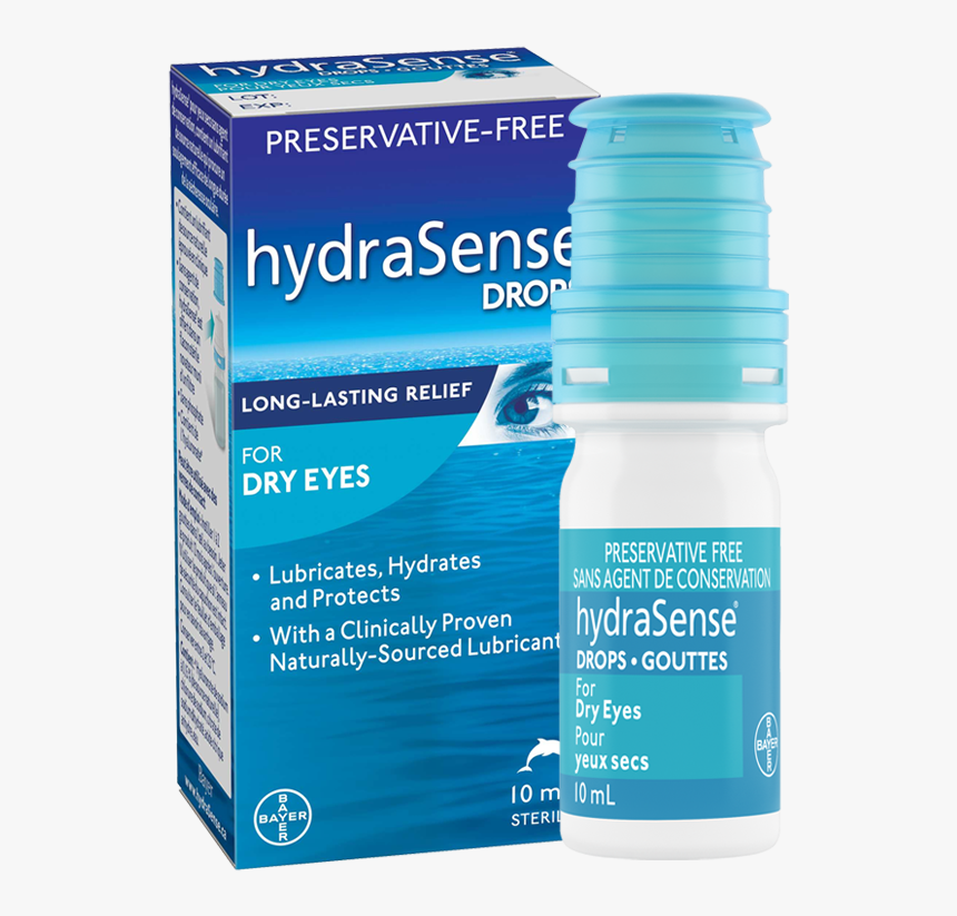Product Packaging And Bottle Of Hydrasense Eye Drops Hydrasense Eye
