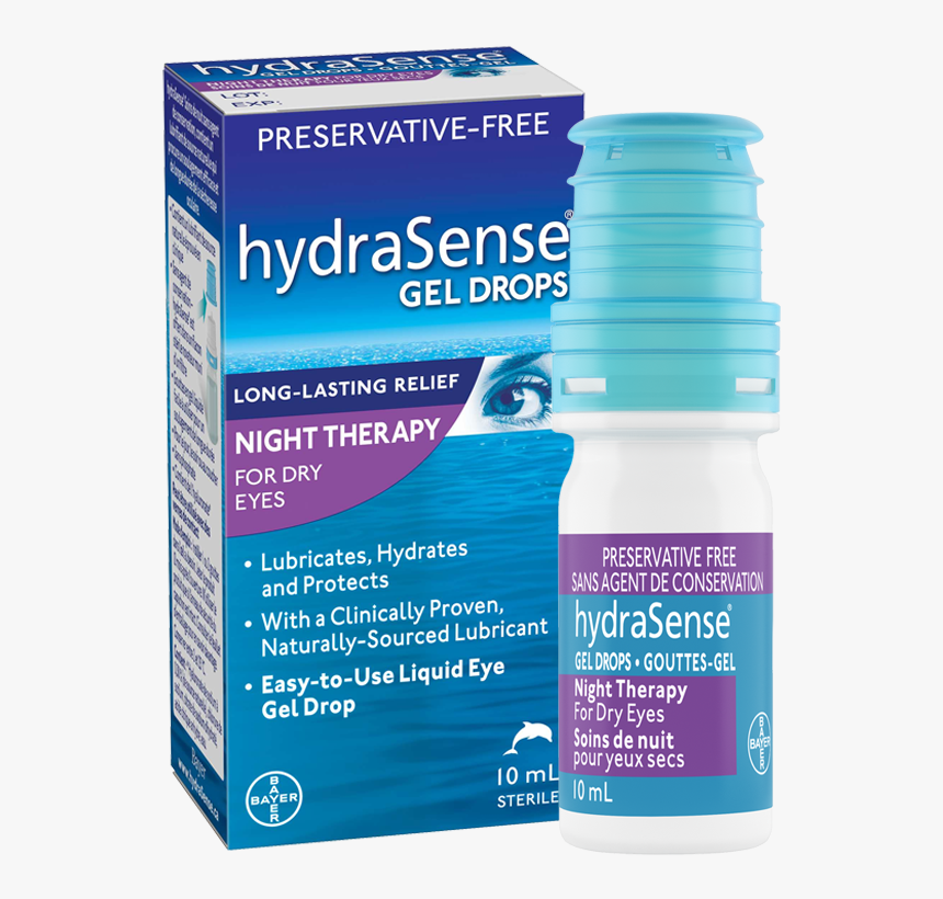 Product Packaging And Bottle Of Hydrasense Eye Drops - Plastic Bottle, HD Png Download