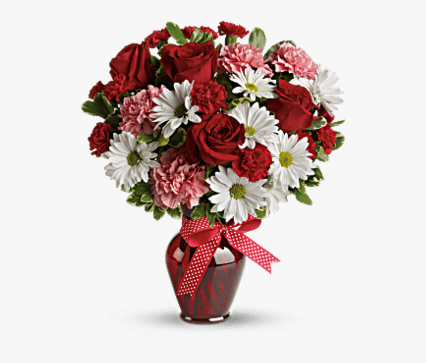 The Hugs And Kisses Bouquet With Red Roses - Tulips Valentine's Day Arrangements, HD Png Download