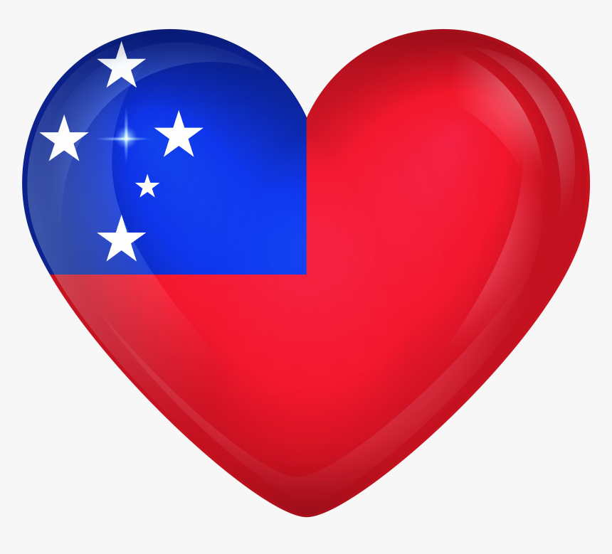 Samoa Large Heart Flag - Papua New Guinea Flag Circle, HD Png Download
