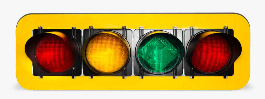 Polycarbonate-framed Horizontal Traffic Signals - Traffic Light Yellow Frame, HD Png Download