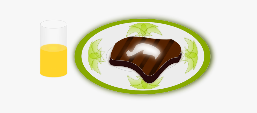 Vector Illustration Of Steak And Orange Juice Meal - Chocolate, HD Png Download