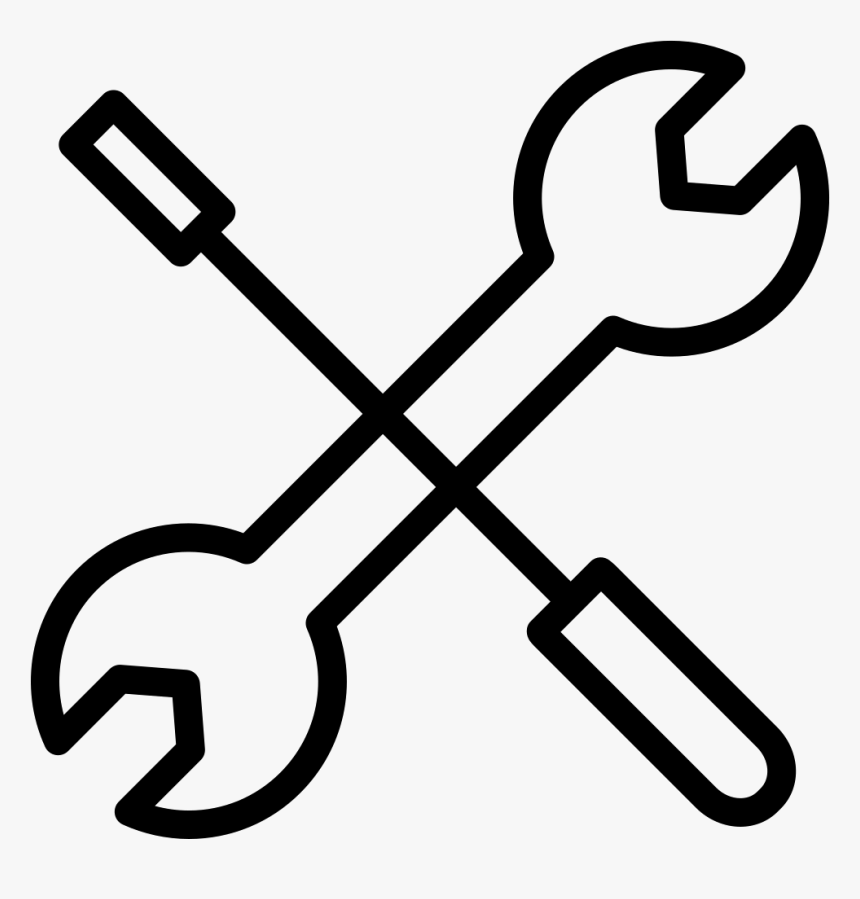 Picture Transparent Download Crossed And Svg Png Icon - White Wrench And Screwdriver Png, Png Download