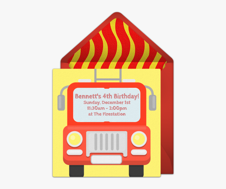 Fire Engine Front View Clipart Cartoon Style, HD Png Download