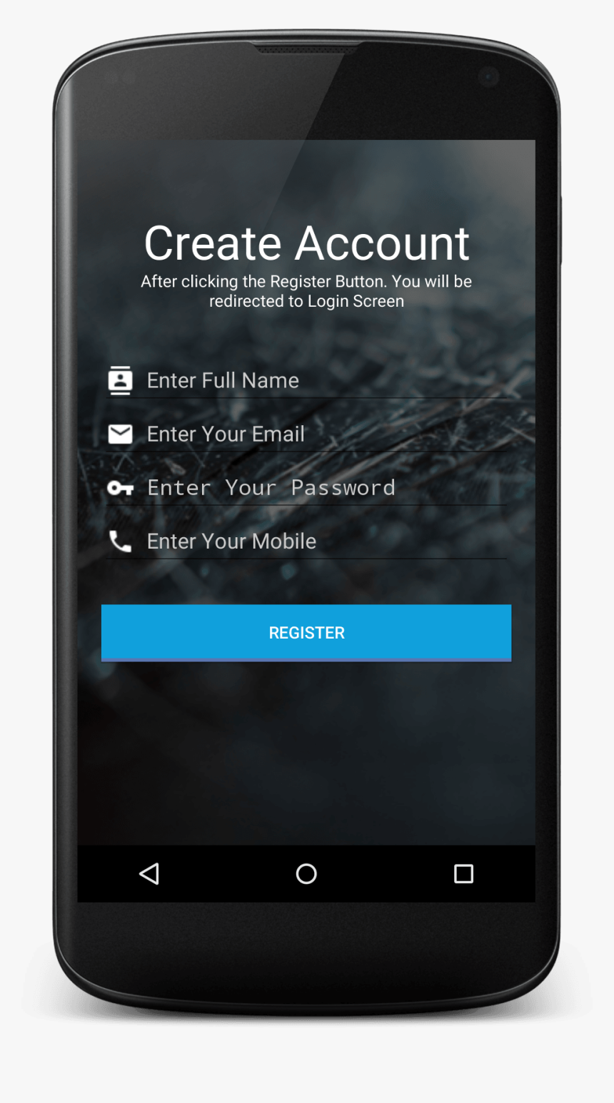 Android Sqlite Database Register Activity - Smartphone, HD Png Download