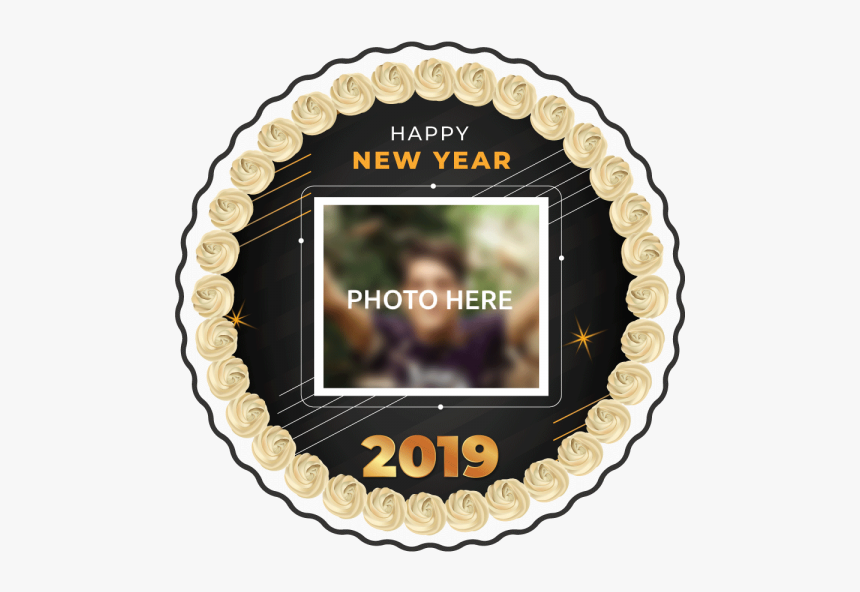 Happy New Year 2019 Photo Cake - Happy New Year 2019 Cake, HD Png Download