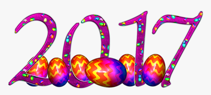 Easter, New Year, 2017, Number, Background - Scrapbooking, HD Png Download