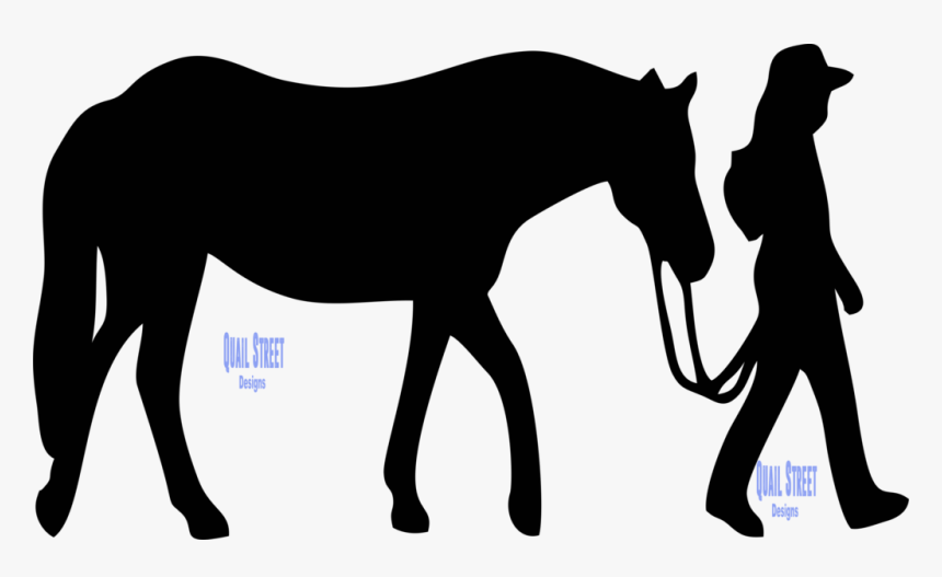 Girl Leading Horse Vinyl Decal - Girl Leading Horse Silhouette, HD Png Download