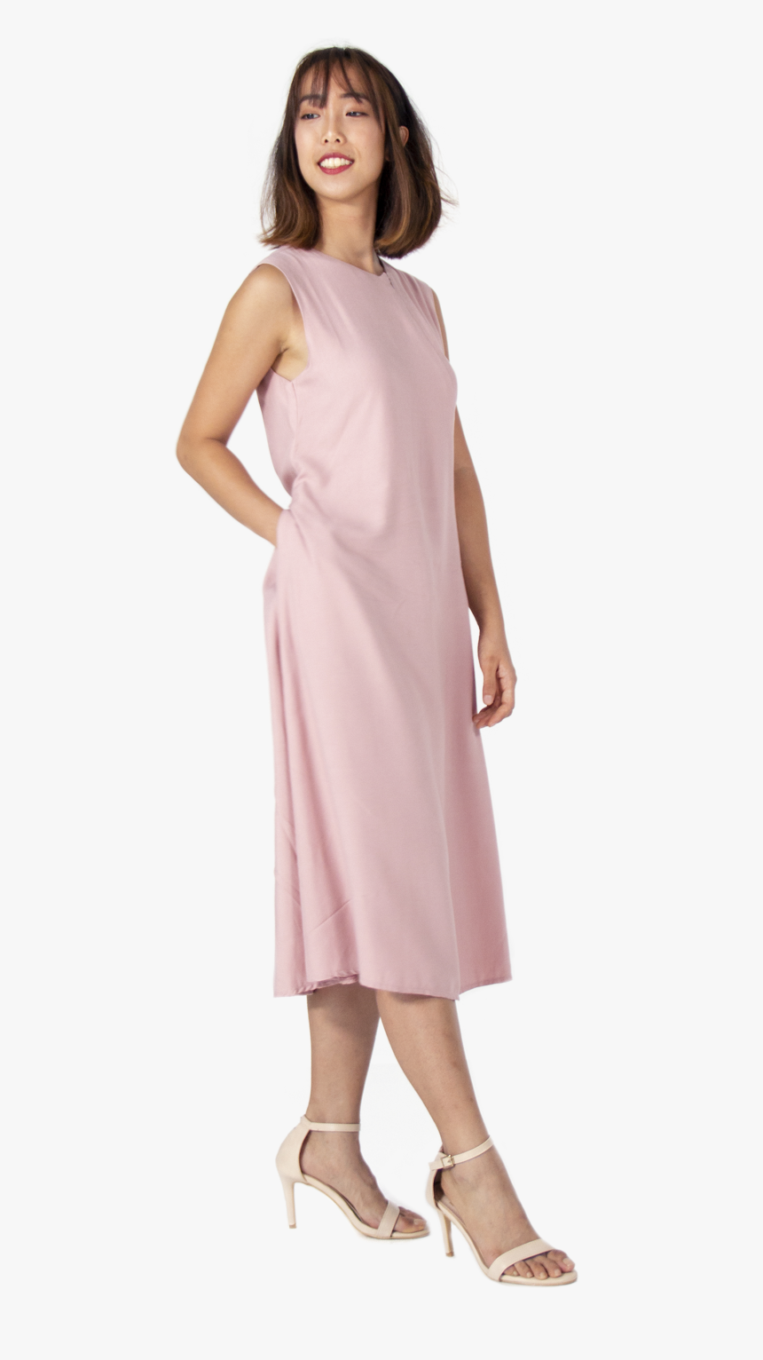 Midi Sleeveless Dress Frontzip - Gown, HD Png Download
