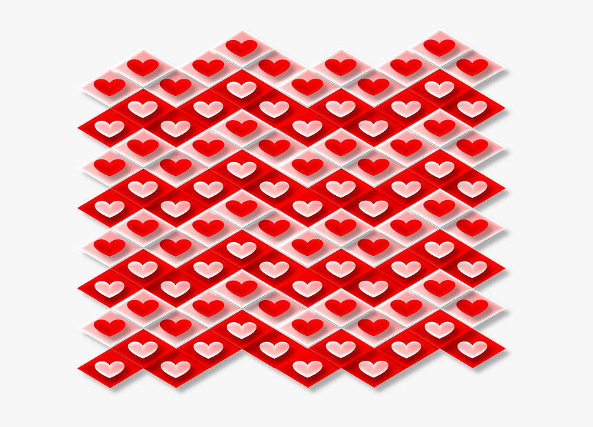 Love, Hearts, Valentine S Day, Pink, Red, 3d, Pattern - Valentine's Day, HD Png Download