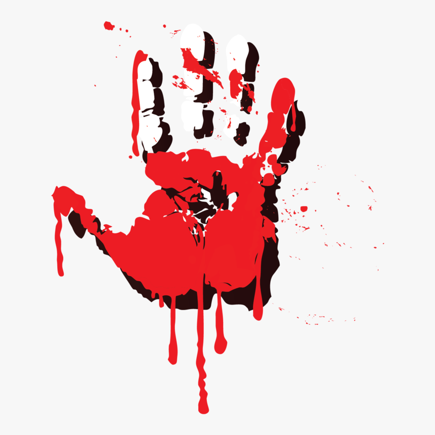 #hand #handprint #blood #horror #psycho #muder - Illustration, HD Png Download