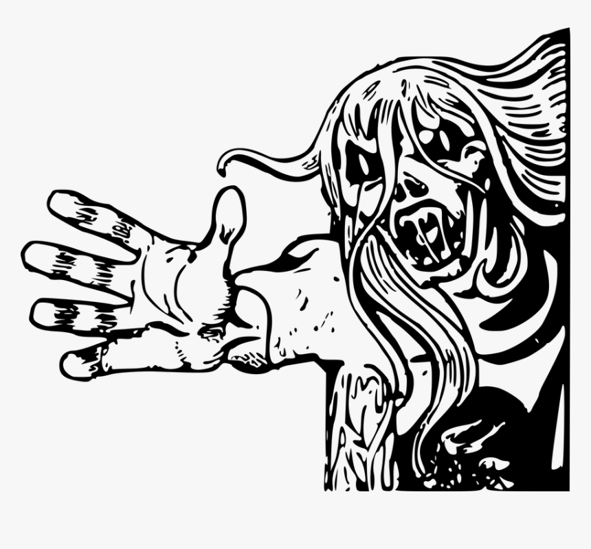 Beast, Evil, Game Asset Call, Halloween And Horror - Horror Png Black White, Transparent Png