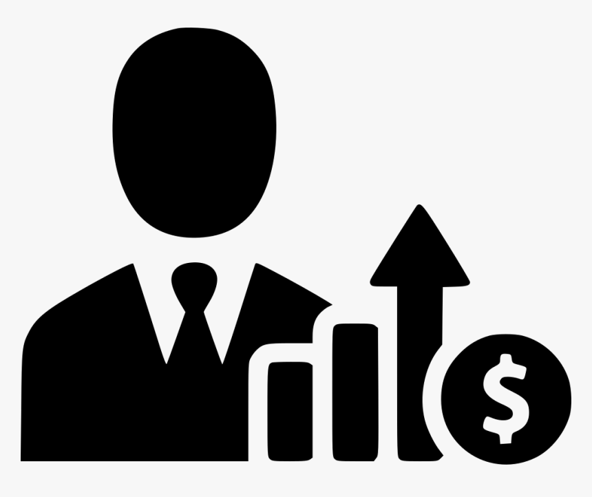 Businessman Income Increase Growth Profit Salesman - Growth Clipart Black And White, HD Png Download