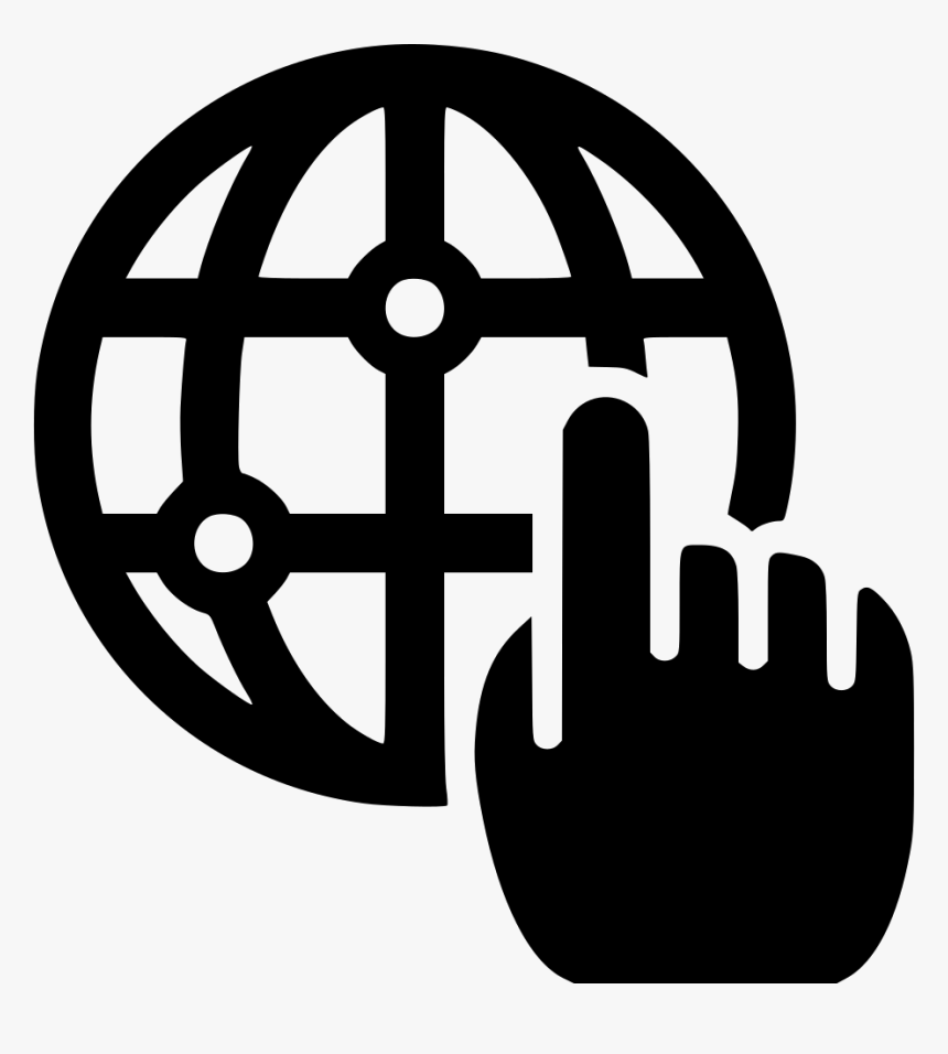Hand Touch Globe - Icon, HD Png Download