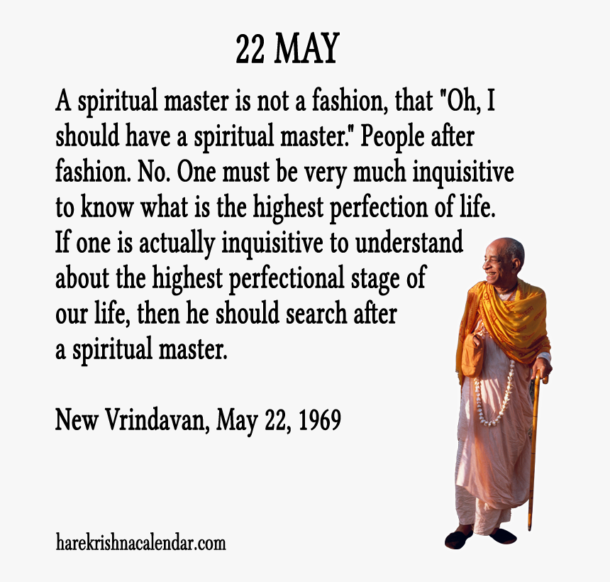 Srila Prabhupada Quotes For Month May - Religion, HD Png Download