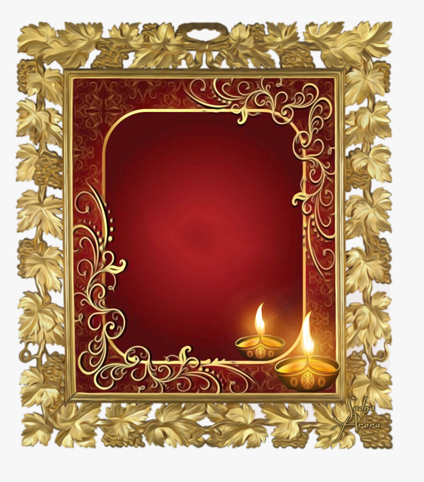 #diwali #wallpapers By @sadna2018 #festivals #happydiwali - Transparent Gold Photo Frame, HD Png Download