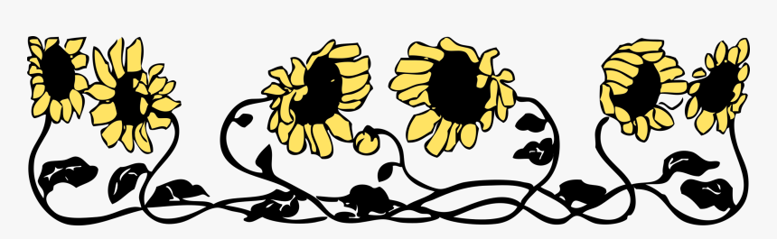Transparent Sunflower Frame Png - Border Black And White Cliparts, Png Download