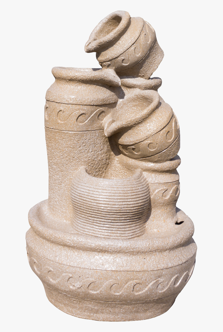 Small Matki Water Fountain For Home Decor (sand Drift) - Carving, HD Png Download