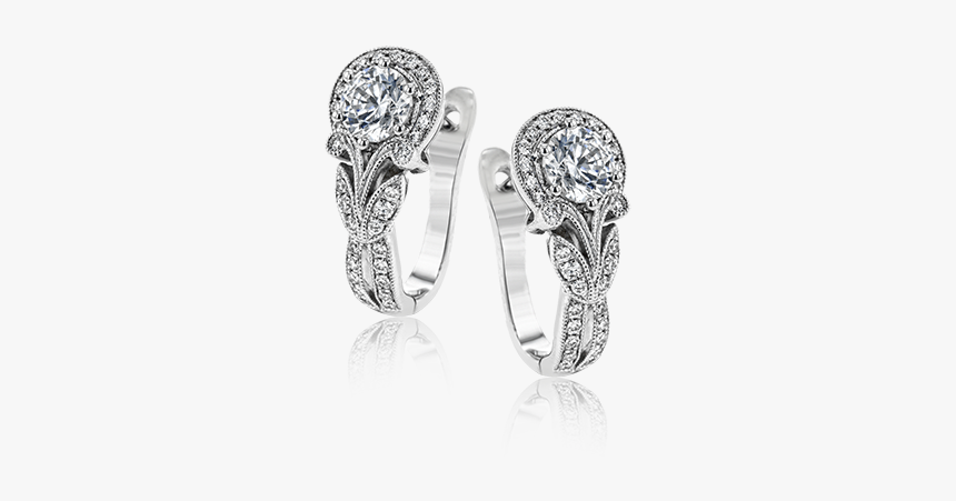 18k White Gold Earrings The Diamond Shop, Inc - Engagement Ring, HD Png Download