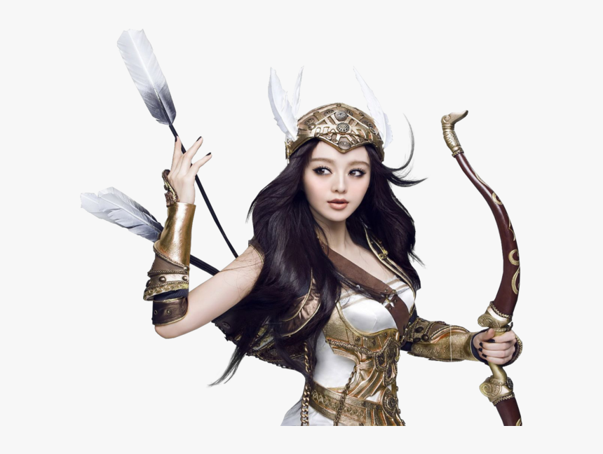 Png - Warrior Girl With Bow And Arrow, Transparent Png