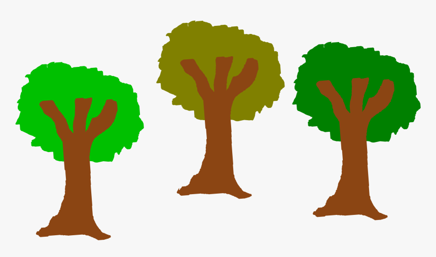 Jpg Free Stock Trees Clipart - Clip Art Of 3 Trees, HD Png Download