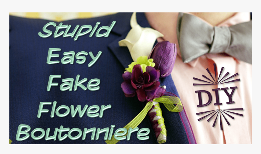 Stupid Easy Diy Fake Flower Boutonniere ~ Left Of Normal - Anniversary, HD Png Download