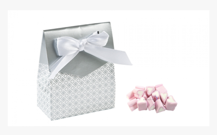 12 X Silver Tent Favor Boxes With Ribbon, Sweets And - Box, HD Png Download