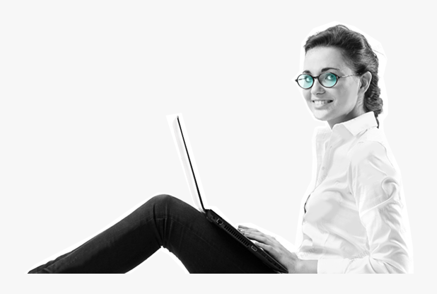 Web Designing Lady 
								width - Sitting, HD Png Download