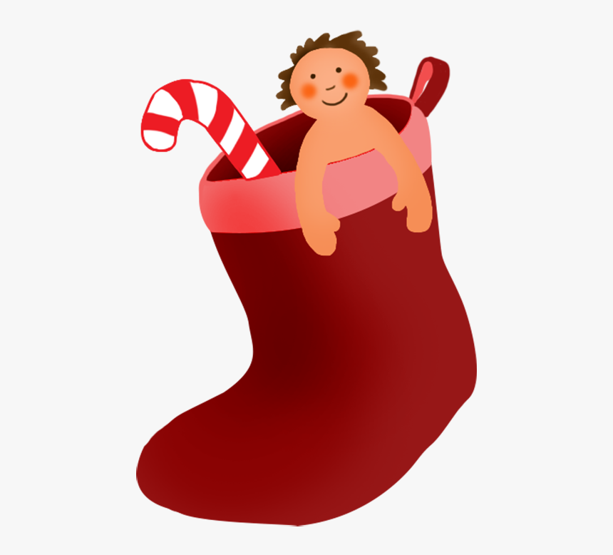 Christmas Stockin With Gifts - Christmas Stocking, HD Png Download