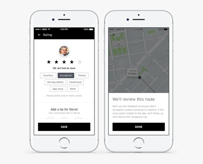 Uber Lets You Rate M - Uber Driver Rating, HD Png Download