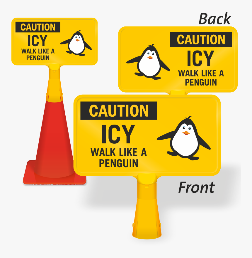 Caution Sign Icy Conditions, HD Png Download