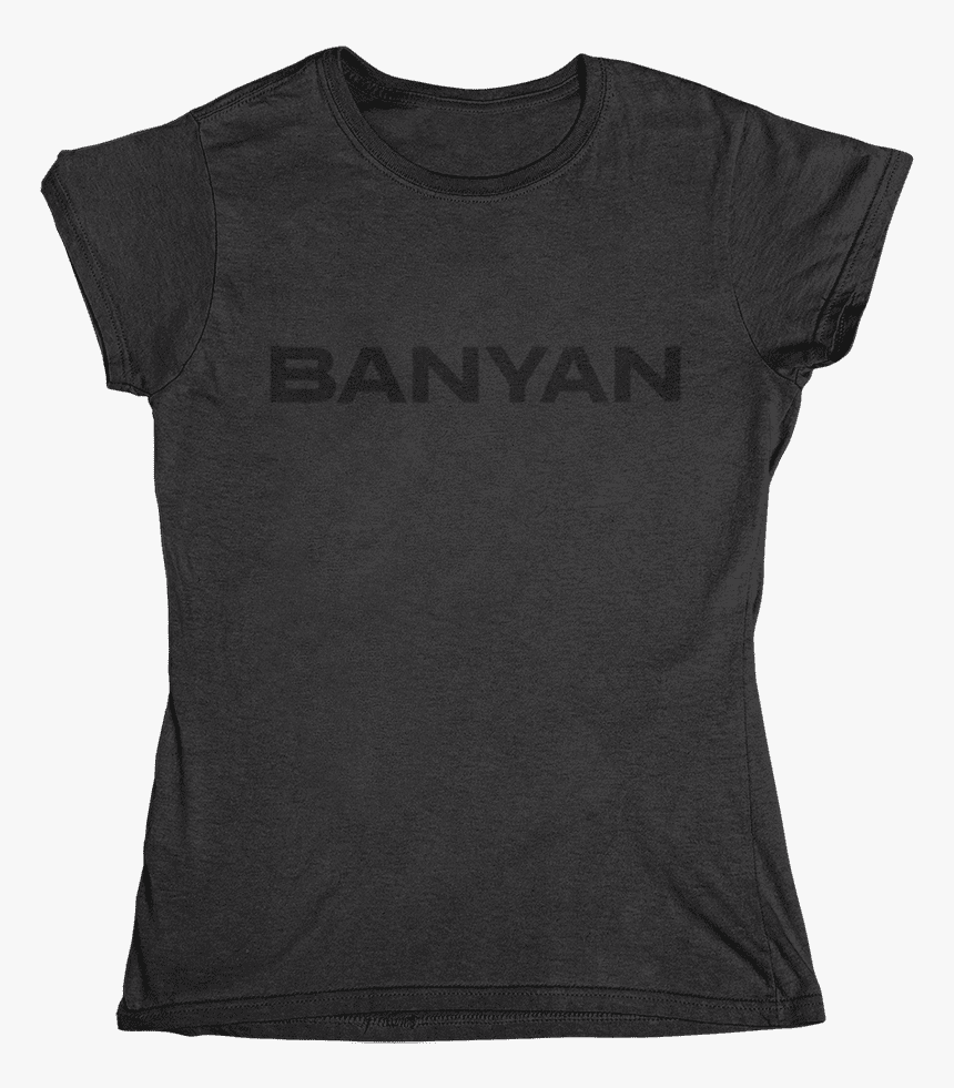 Women S Banyan Black On Black T-shirt - Active Shirt, HD Png Download