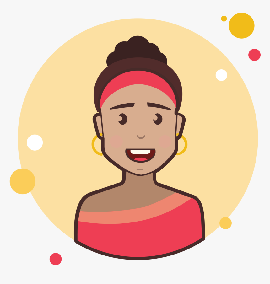 Circle Bubbles Icon - Clipart Brown Curly Hair Girl, HD Png Download