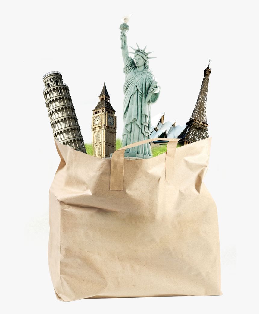 Famous World Sights In A Bag Png Image - Eiffel Tower, Transparent Png