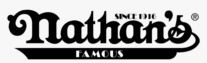 Nathan S Famous Logo Black And White - Nathan's Hot Dogs, HD Png Download