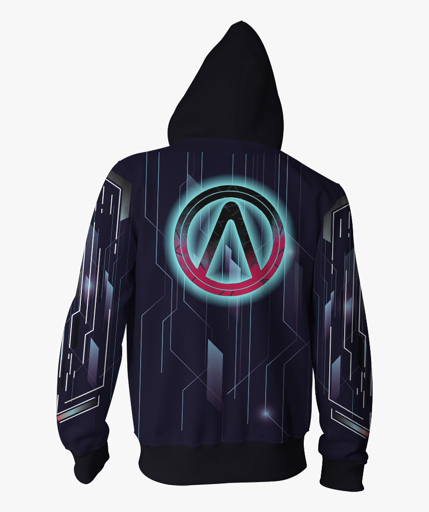 Borderlands Vault Icon Zip Up Hoodie - Spider Man Stealth Suit Hoodie, HD Png Download