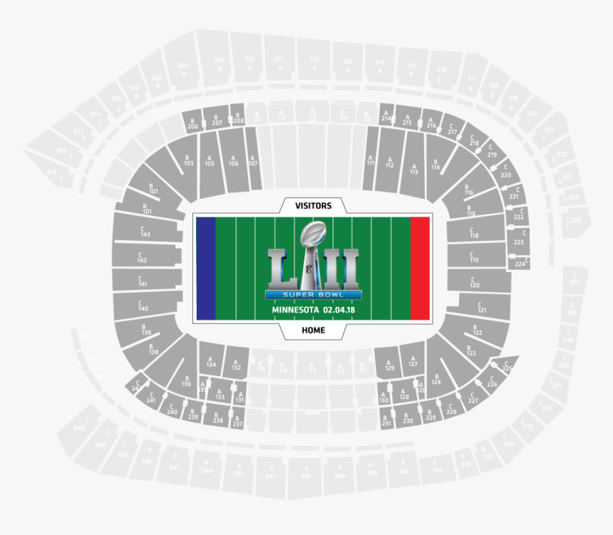 Super Bowl 53 Chart - Super Bowl 52 End Zones, HD Png Download